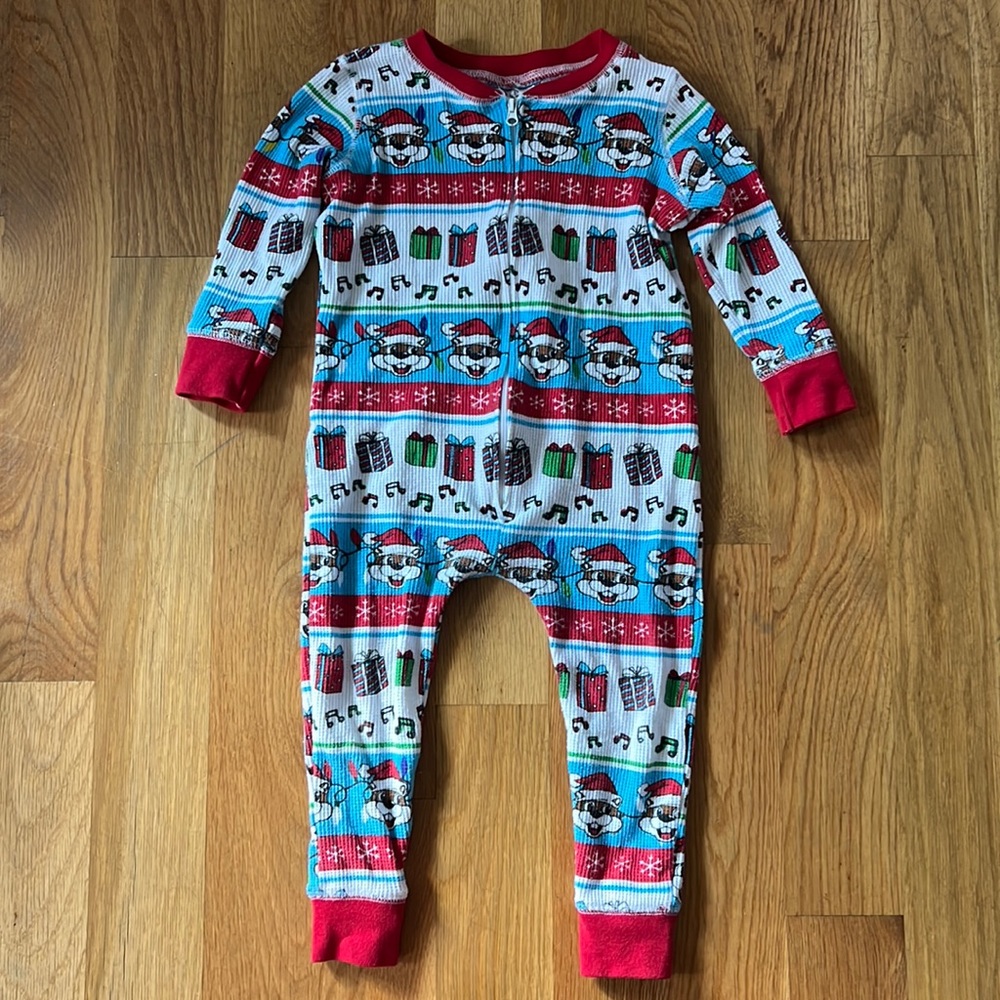 Bucee’s waffle knit holiday pajama onesie